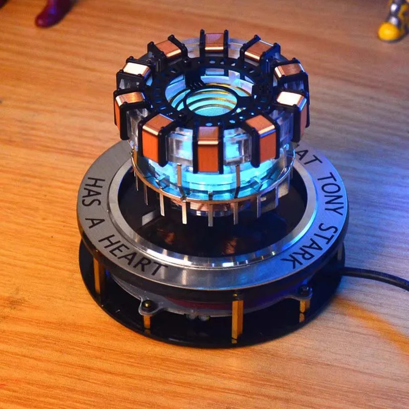 Iron Man MK1 Arc Reactor Action Figure With LED Light Magnetic Levitation Reactor Alloy Modle Toy Desktop Decor Collection Gift