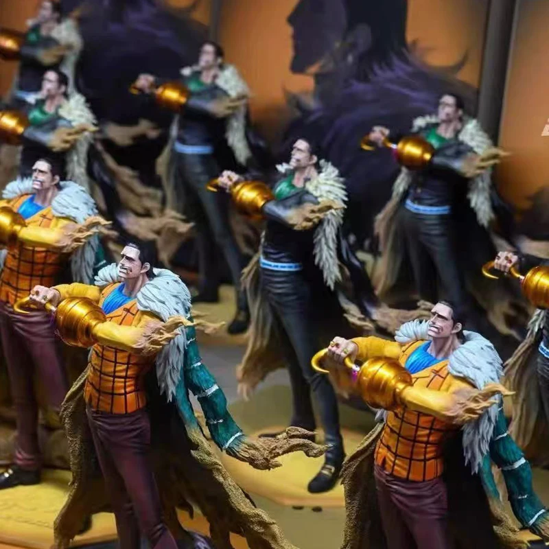 30cm One Piece Sg Two-Tone Sir Crocodile Action Figures Pvc Detailed Painted Statue  Anime Model Toy Desktop Decorative Ornament