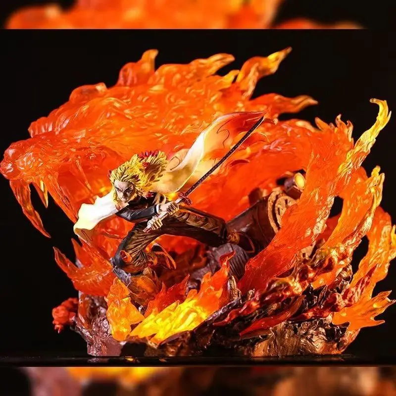 Demon Slayer Rengoku Kyoujurou Fire Pillar Anime Figure Model Statue Boys Collection Desktop Decoration Ornament In Stock