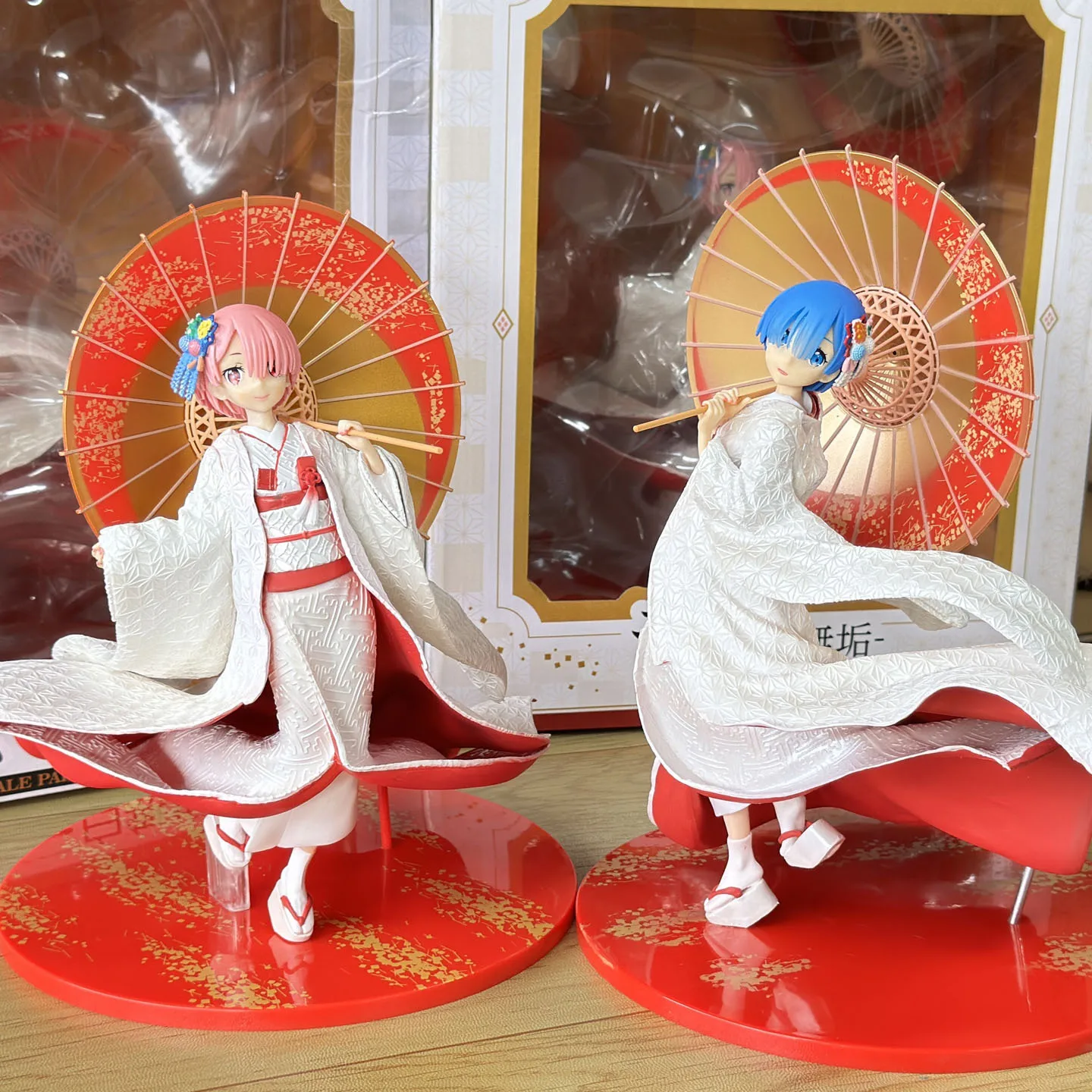 28cm ReZERO Starting Life in Another World Rem Ram Wedding Dress Anime Handmade Action Figures Desktop Case Decoration Ornament - Image 4