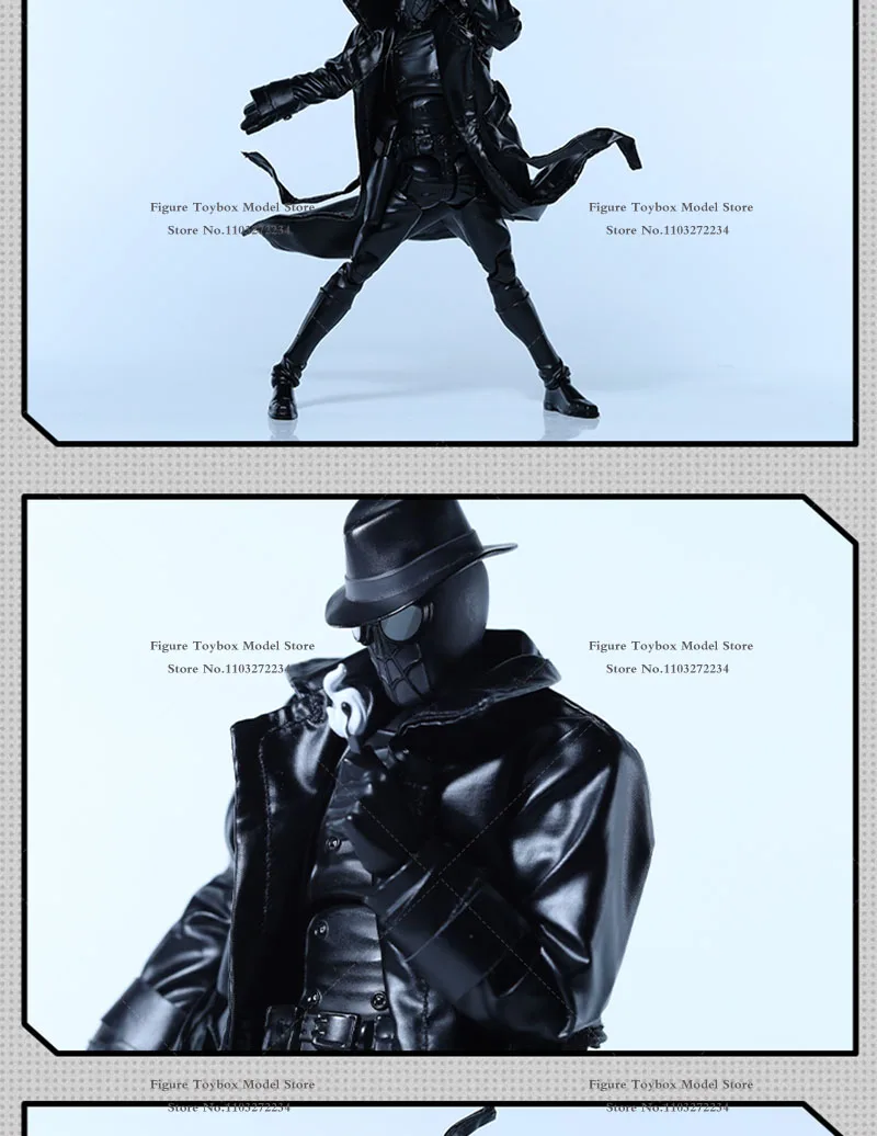 1/12 Scale Man Soldier Black Leather Windbreaker Coat Belt Design Clothes Accessory For 6″ Ml Anime Man Figurine Decoration