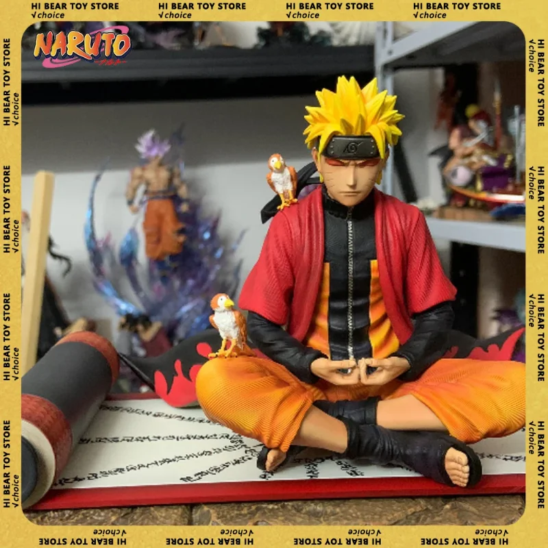 Uzumaki Naruto Anime Figure Naruto Action Figurine Sitting in Meditation Posture Statue Screen Decor Collect Anime Toys Gifts