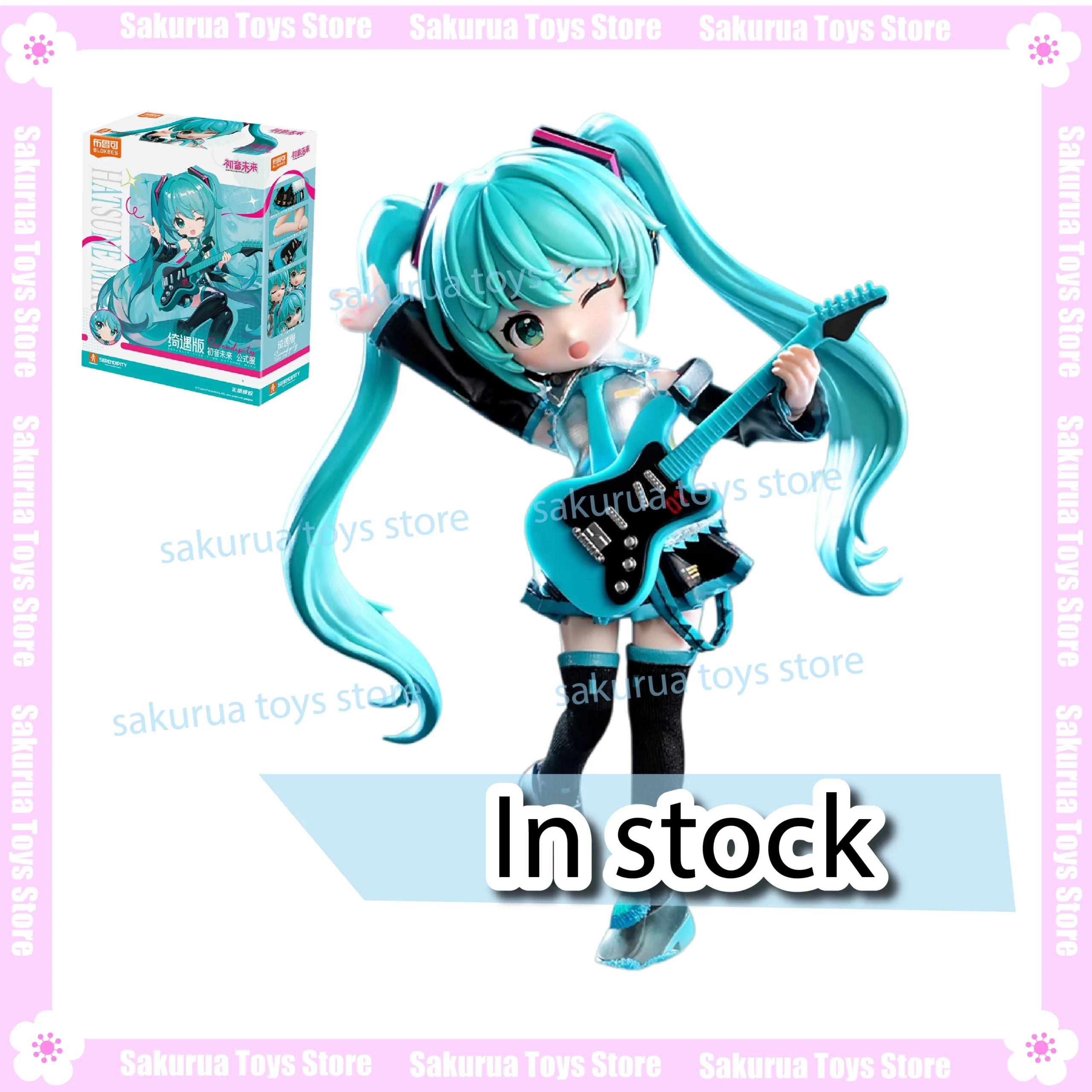 In Stock BLOKEES Qiyu Edition  Miku Official Server Toys Figures Ornaments Scenery Peripheral Action Figure Collection Gifts