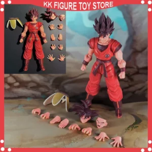 Demoniacal Fit Dragon Ball Z SHF  Son Goku Kaio Ken Scarlet Martial Artist  16000 Power Level Action Figure Model Christmas Gift