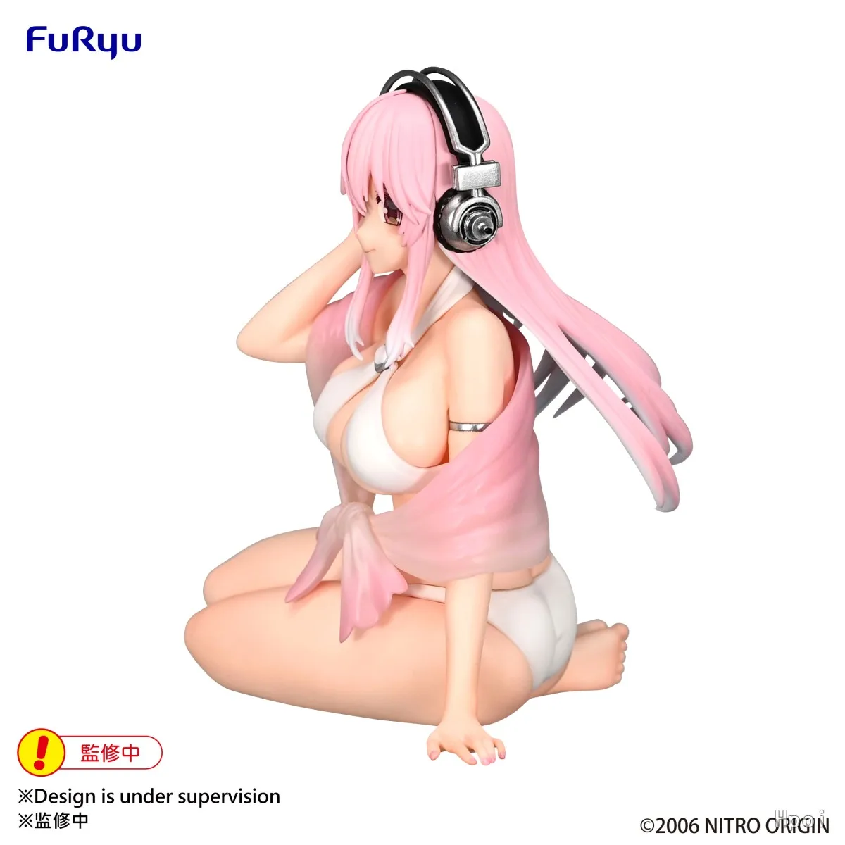 In Stock FuRyu Original Genuine Sexy Anime Girl Super Sonico Noodle Stopper White Bikini Ver. 11cm Collections Model Toy Figures