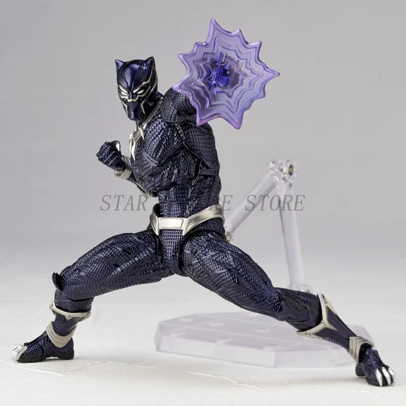 Amazing Yamaguchi Black Panther Action Figure Collection Model 15cm Kaiyodo Revoltech #030 Marvel T Challa Movable Figurine Toys
