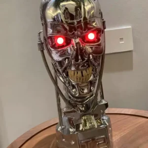 1/1 Scale 39cm LED light Eyes Terminator T800 T2 Skull Endoskeleton Lift-Size Bust statue Resin model Home Decor dornament gift