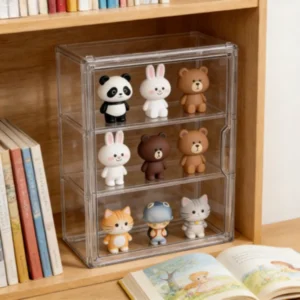 Multi-Layer Display Cabinet Organizer, Transparent Dustproof Storage Box for Action Figures, Bags & Bathroom