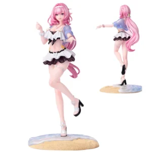 23CM Elysia Figure Anime Honkai Impact 3rd Cute Desktop Swimsuit Beach Model Desktop Toy Gift Collection Ornaments PVC
