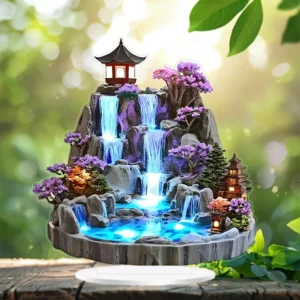 Creative desktop rockery fountain decoration, acrylic living room decoration, 2D flat home decoration decoration decoration