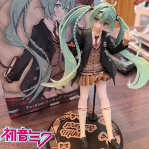 Original Taito Hatsune Miku Preppy Ver Anime Action Figure Fashion Kawaii Collectible Model Garage Kit Toy Kid Birthday Gift