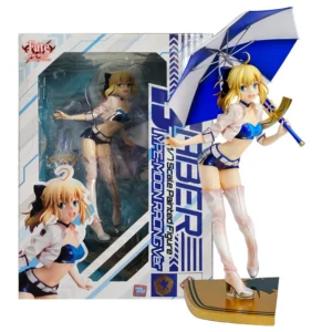 24CM Anime Fate/Stay Night Unlimited Blade Works Altria Pendragon Saber Figure TypeMoon Racing ver  1/7 Model Toy Doll Figure