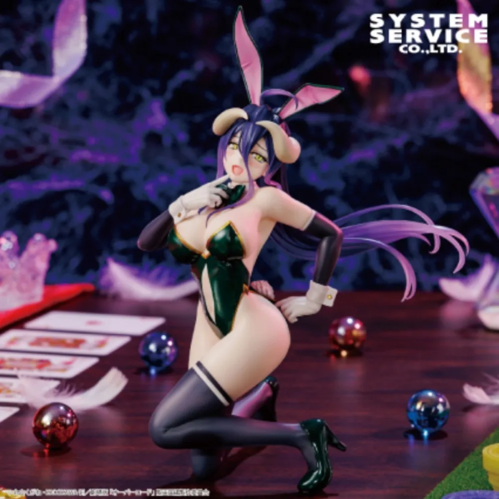 In Stock System Service Original Genuine One-Seventh Carat 1/7 Overlord Albedo Bunny Ver. 19cm Model Toys Anime Girl Figure Gift