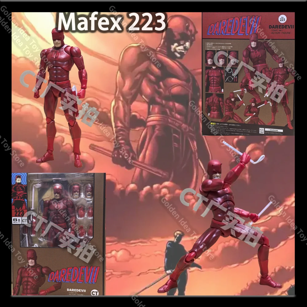 In Stock Ct Toys Daredevil Figure Mafex 223 Comic Version SHF Anime Action Figure Figurine Statue Model Custom Gifts Toys