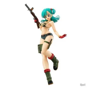Dragon Ball Girls Bulma Figure: Military Uniform & Bikini Version, Anime Collectible Doll, Boxed Model Gift for Boys and Fans