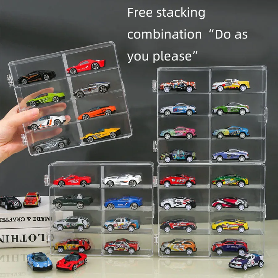 1:64 matchbox wheel toy car display box can hold 32 toy car storage box, transparent display box