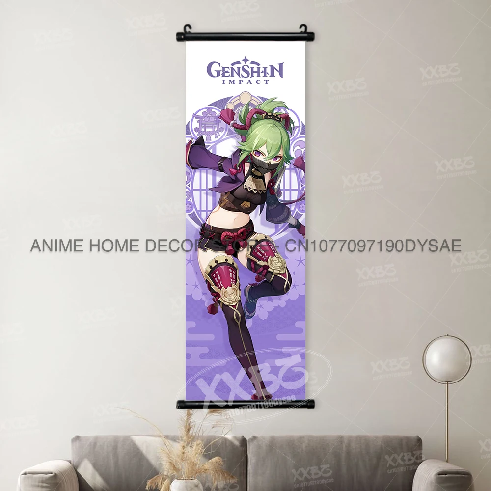 Genshin Impact Poster Arataki Itto Scroll Decorative Picture Barbara Home Decor Sucrose Wall Art Kamizato Ayato Hanging Painting - Image 32