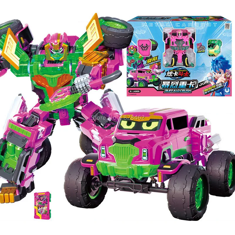 New Metal Cardbot Transforming Robot to Car Action Figures BLUE COP with Card Transformation Car Toys for Child Gift - Image 15