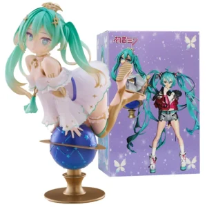 17cm Glittering Star ver. Hatsune Miku Anime Figure Kawaii Globe Girl Action Figure Collection Model Doll Toy for Kid Gift