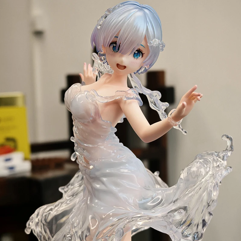 New 24cm Re:Zero Starting Life In Another World Rem Water Dress Dual Face Replacement Standing Pose Anime Figure Model Toy - Image 4