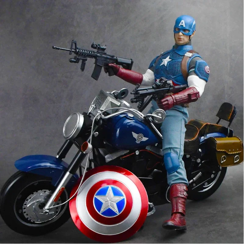 Marvel Avengers Captain America Action Figure Cloth Outfit Mjolnir Hammer Articulated Soldier Model Collectible Toy Gift For Fan