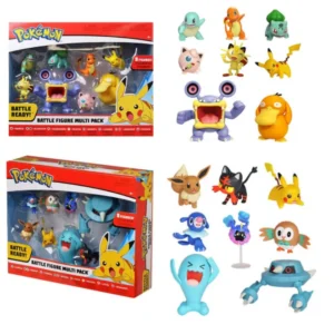 8pcs/set Toy Pocket Monsters Pokemon Pikachu Squirtle Bulbasaur Ash Ketchum Anime Action Figure Toys 8-10CM