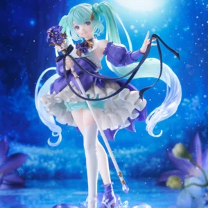 22cm/8.66in Hatsune Miku Anime Figure Purple Skirt Miku Action Figure Fashion Lolita Miku Figurine PVC Collection Model Doll Toy
