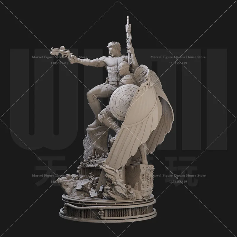 1/24 1/18 Scale Male Hero Falcon Captain America Nick Fury Elektra Daredevil DIY Self-assembled GK 3D Resin Un-panited Dolls - Image 4