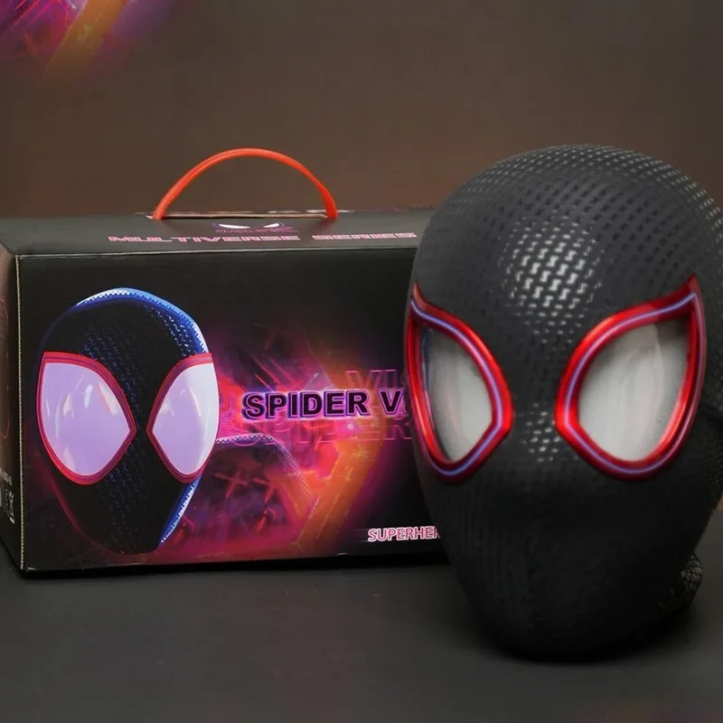 1:1 Miles Morales Mask with Movable Eyes Mascara Electric Gwen Spider-Man Helmet Ring Control Halloween Cosplay Mask Toy Gift - Image 7