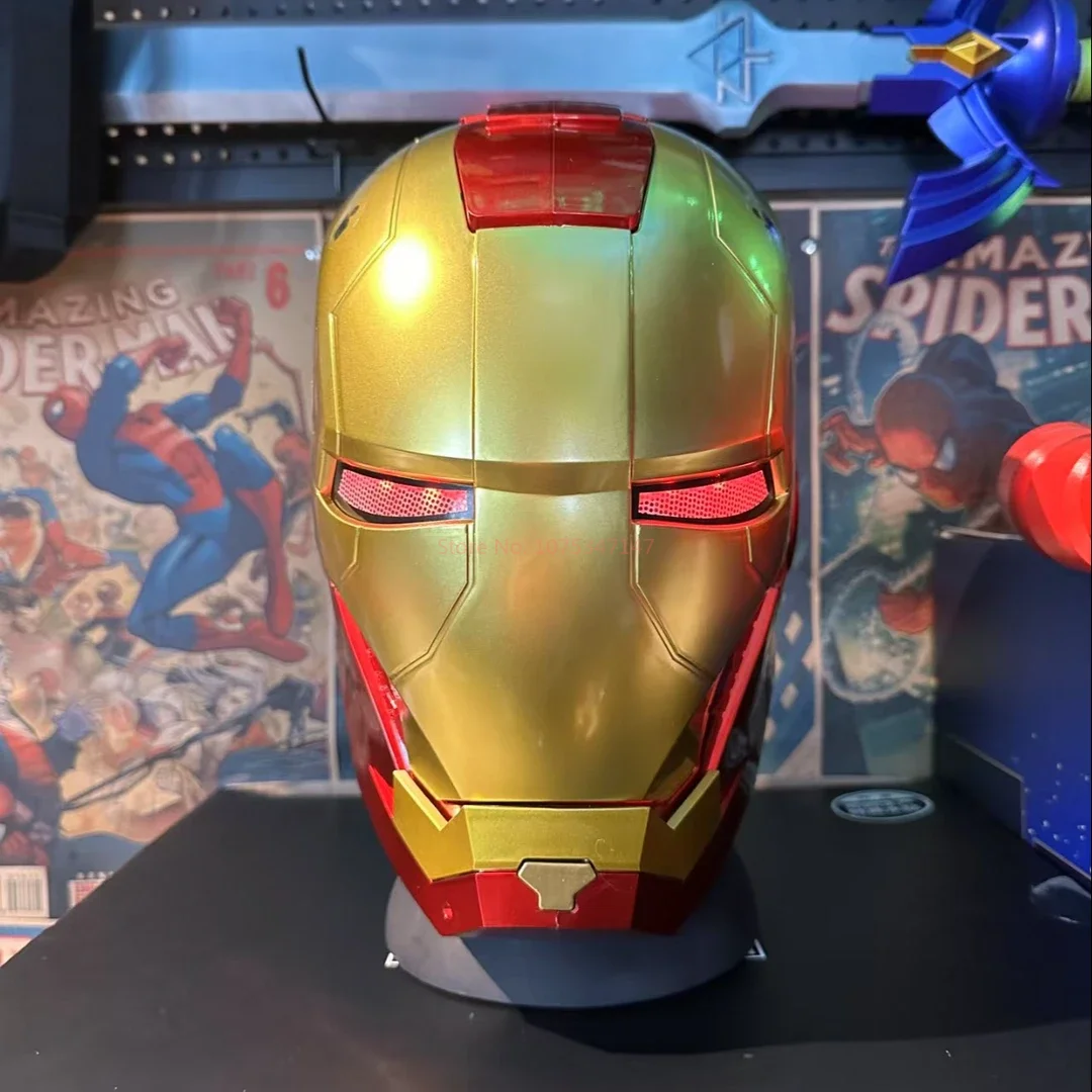 2025 New Iron Man Helmet Mk5 Jarvis Helmet Luminous Manual Opening And Closing Wearable Cool Children’S Cosplay Mask Toy Gift