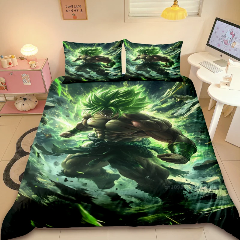 Dragon Ball Teens 3pcs Duvet Cover Set Cartoon Super Saiyan Bedding Set Twin Full Comforter Cover Soft Cozy for Bedroom Decor - Image 7