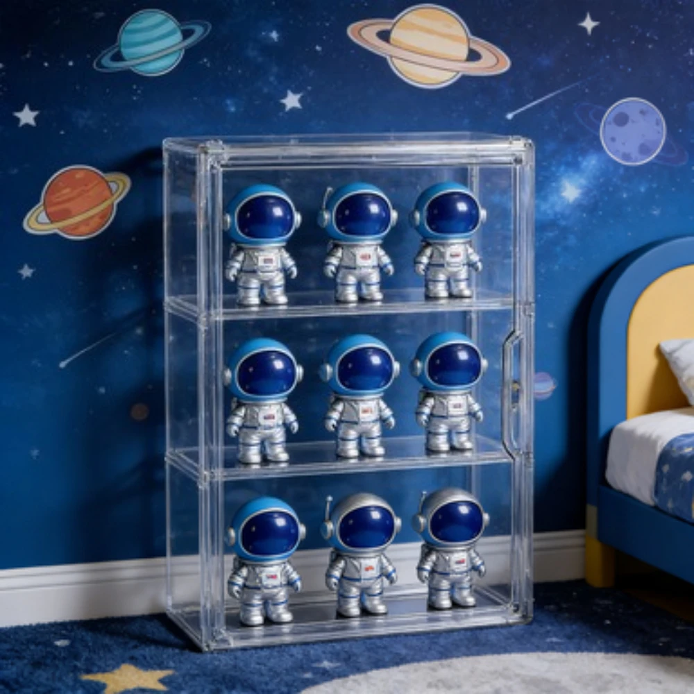 Multi-Layer Display Cabinet Organizer, Transparent Dustproof Storage Box for Action Figures, Bags & Bathroom