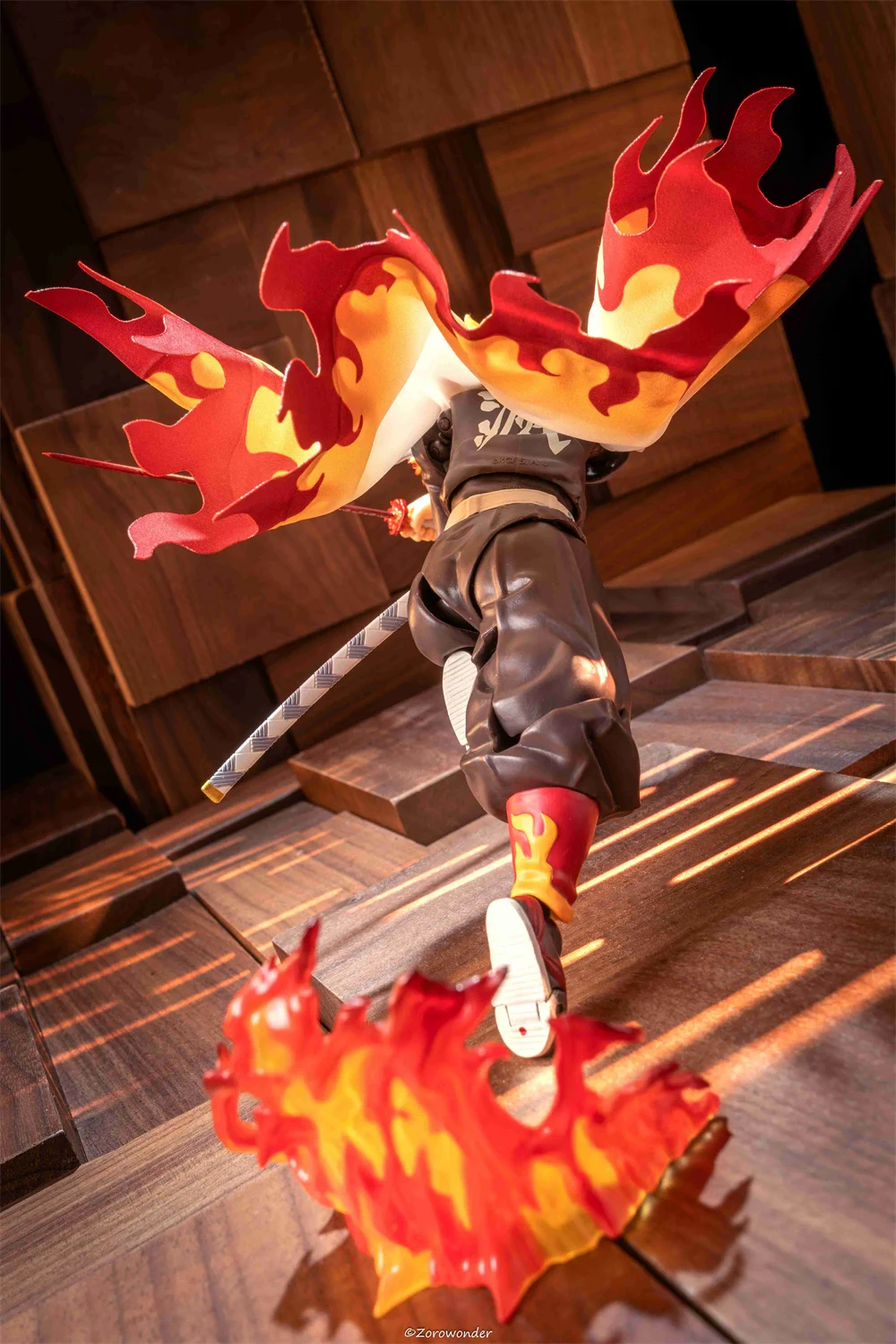 Demon Slayer 1/12 Male Soldier Anime BUZZmod Kyojuro Rengoku Flame Hashira Cape Cloak For 6in Action Figure Model Toys - Image 4