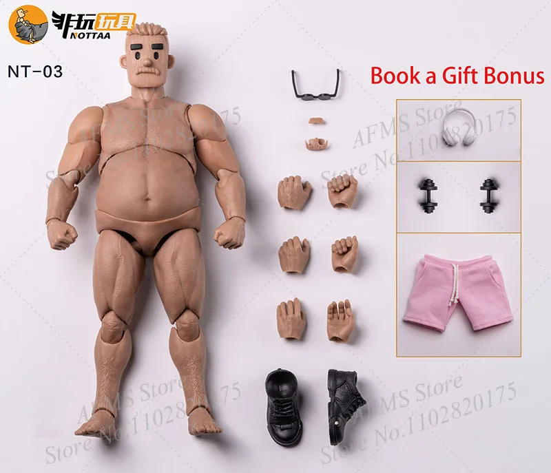 Notaman 1/12 Scale Collectible Figure Sport Middle-Aged Man Fitness Fanatic 17Cm Super Flexible Joint Action Figure Soldier - Image 7