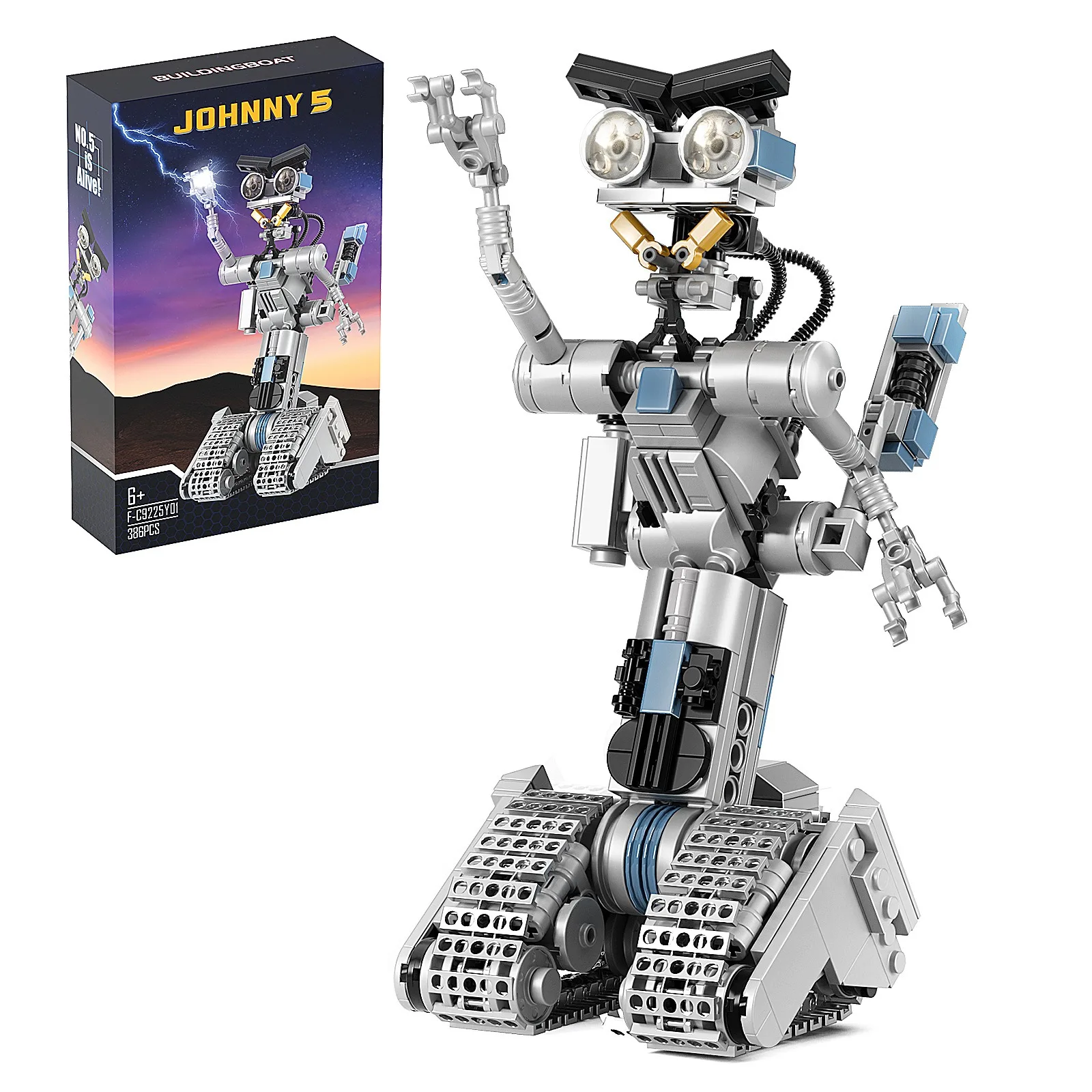 Hot Johnny 5 Robot Toys Classic Movie Short Open Circuit Figures Robot Model Building Kit Decor Building Bricks Set Toys Box