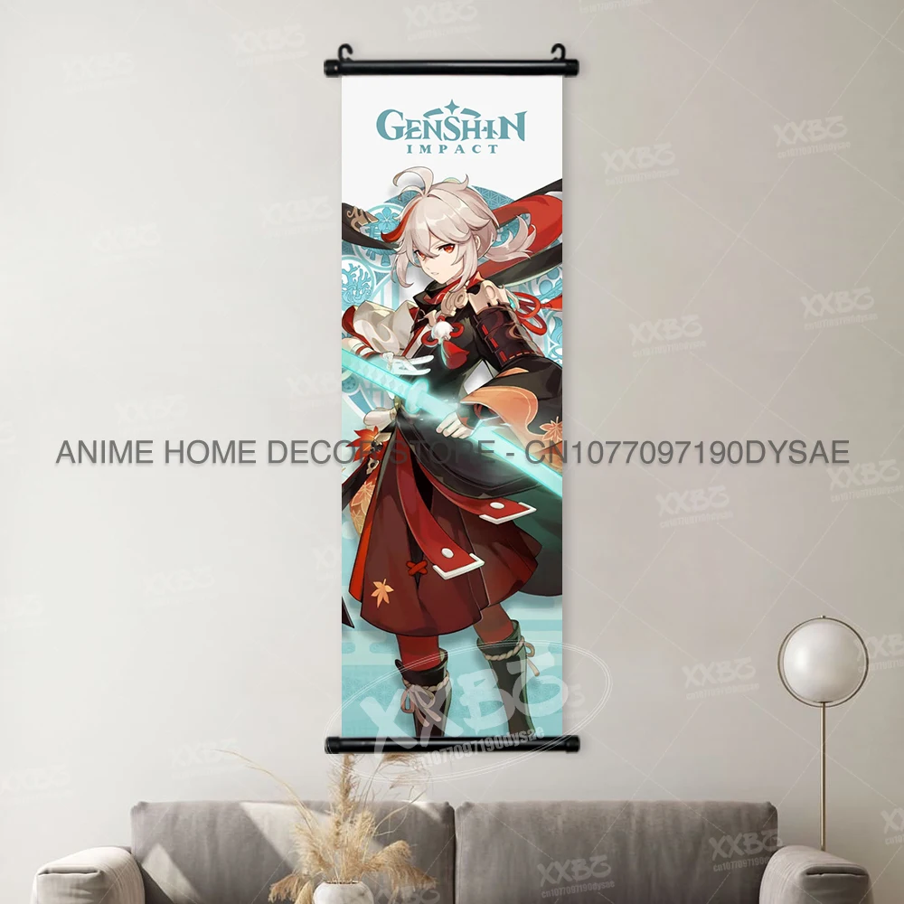 Genshin Impact Poster Arataki Itto Scroll Decorative Picture Barbara Home Decor Sucrose Wall Art Kamizato Ayato Hanging Painting - Image 39
