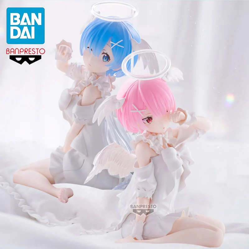 BANPRESTO Re: Life A Different World From Zero -Relax Time- Ram Rem Sweet Angel Ver. PVC 13CM Anime Action Figures Model Toy