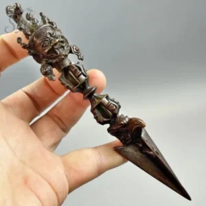 Tibetan Nepalese Three-Sided Phurba Vajra Prong Demon Subduing Pestle Feng Shui Ornament Hanging Decor