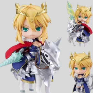 Fate Heroine Altria Pendragon Saber King Arthur Excalibur Q Version Action Figure Toys Collect Decorate Anime Birthday Gifts