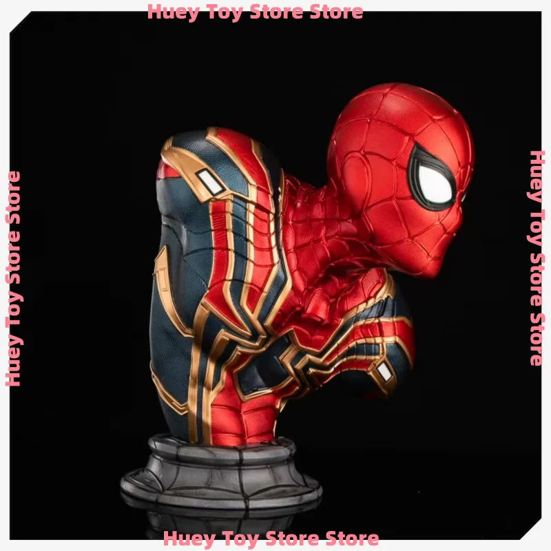 Official 38CM Spider-Man Light-Up Bust, Marvel Avengers Movie Resin Statue, LED Desktop Display Model Collectible Gift
