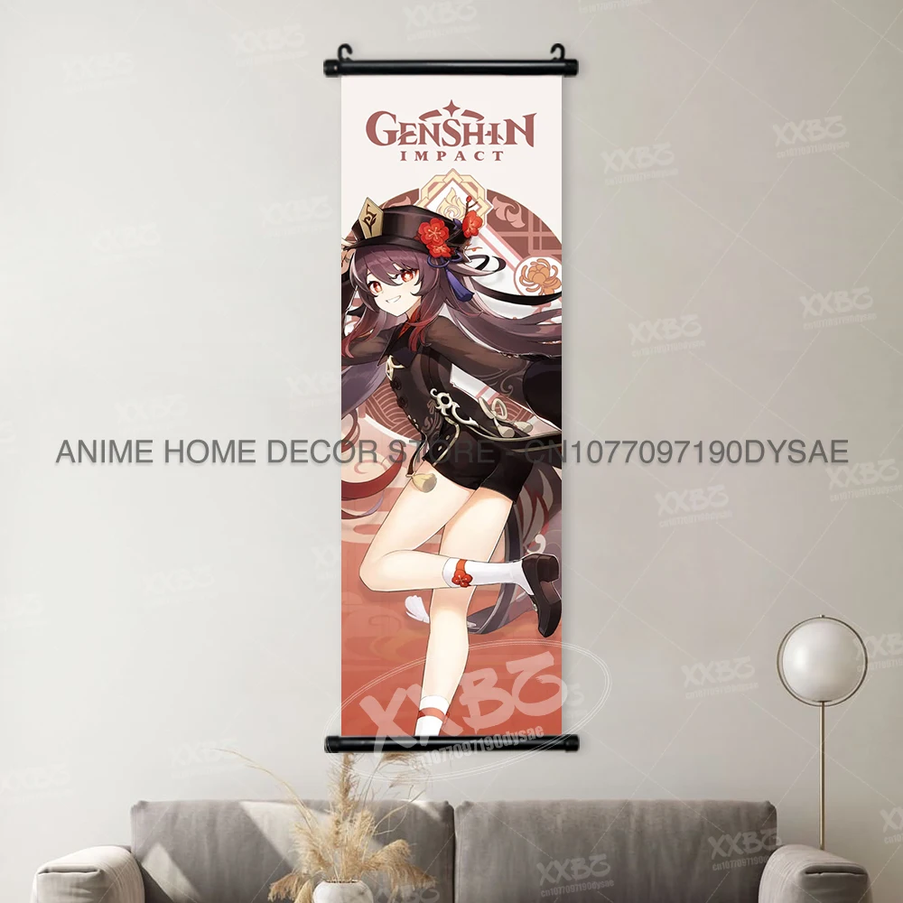 Genshin Impact Poster Arataki Itto Scroll Decorative Picture Barbara Home Decor Sucrose Wall Art Kamizato Ayato Hanging Painting - Image 40