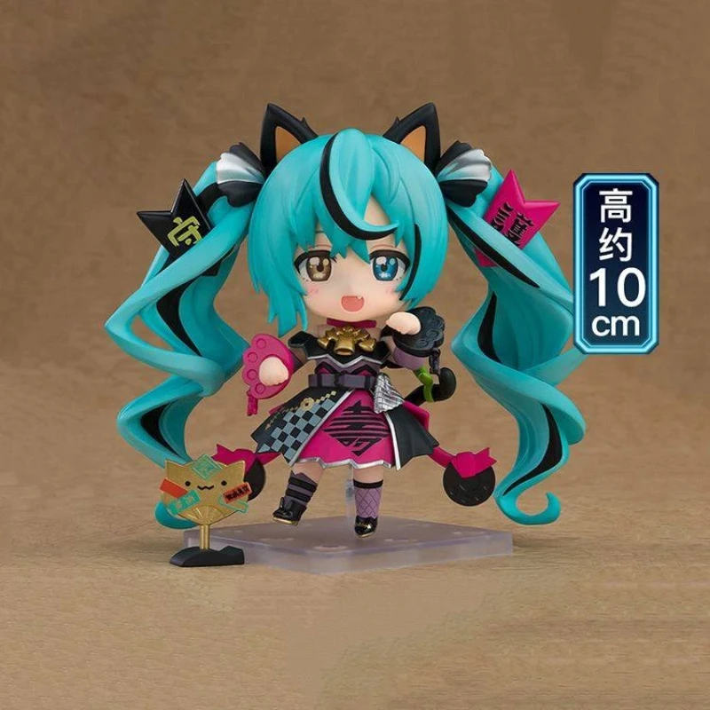 Nendoroid Hatsune Miku No 2759 Black Maneki Neko Posable Action Figure Face Swap Collectible Anime Model Desktop Decor Figurine