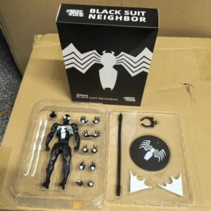 2025 New High Quality Black Neighbor Symbiote Spider Man Black Venom Battle Suit Joint Movable Figurine Ornament Model Gift