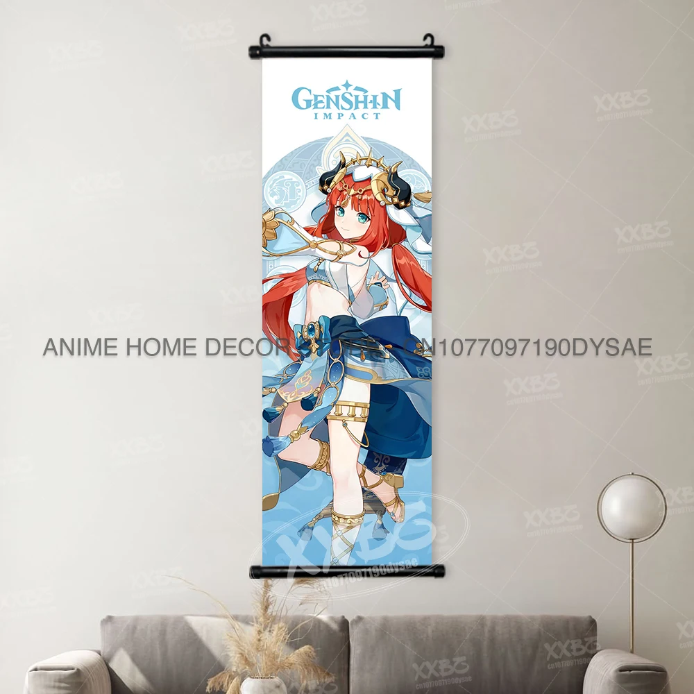 Genshin Impact Poster Arataki Itto Scroll Decorative Picture Barbara Home Decor Sucrose Wall Art Kamizato Ayato Hanging Painting - Image 15