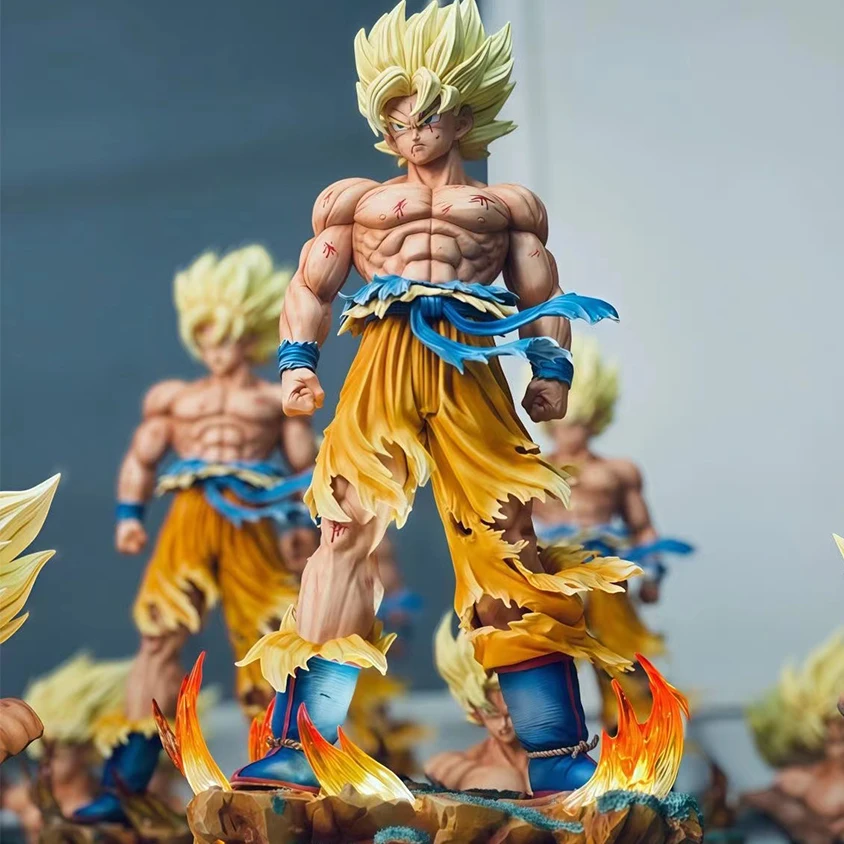 Jt Statue Dragon Ball Z Son Goku Figure Replaceable Heads Led Base Super Saiyan Goku Action Figures Collection Mode Toys Gifts - Image 3
