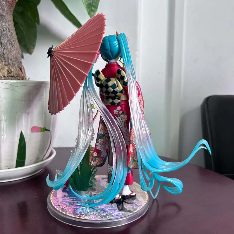 Anime umbrella Kimono Stronger Hatsune Miku Figure Girl Statue Toys Gift Kawaii Cute Doll Desktop Ornament Christmas Present - Image 4