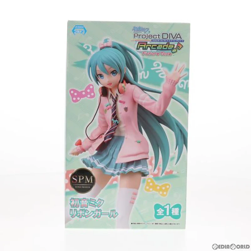 In Stock SEGA SPM Hatsune Miku Project DIVA Arcade Future Tone Hatsune Miku Ribbon Girl PVC 23CM Anime Action Figures Model Toy