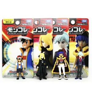 7cm Genuine Pokemon Figure Trainer Ash Ketchum Leon Cynthia Steven Stone Takara Tomy Monster Collection Seriers Toys