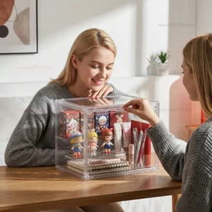 Acrylic Display Stand High Clarity Blind Box Organizer for Anime Collectible Mini Figures Badge Holder Model Showcase Cabinet