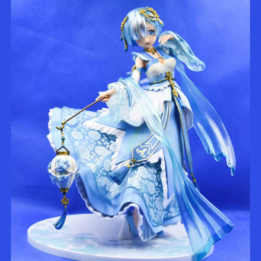Rem Collectible Action Figure Re Zero Starting Life In Another World Hanfu Style Face Swapable Model With Lantern For Anime Fans - Image 3